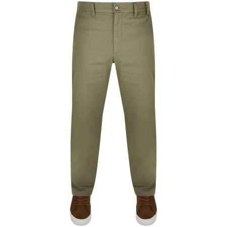 Fred Perry Straight Leg Twill Trousers Green | Mainline